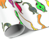 Farbenfrohe Cat Hintern Muster Geschenkpapier (Rolleneckpunkt)
