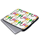 Farbenfrohe Cat Hintern Muster Laptopschutzhülle (Vorne Knopf)