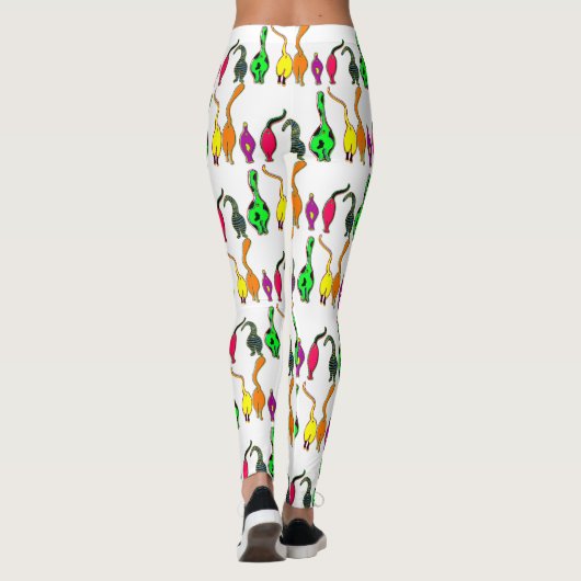 Farbenfrohe Cat Hintern Muster Leggings (Rückseite)