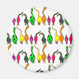 Farbenfrohe Cat Hintern Muster Magnet