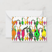 Farbenfrohe Cat Hintern Muster Mitteilungskarte (Rückseite)