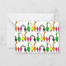 Farbenfrohe Cat Hintern Muster Mitteilungskarte