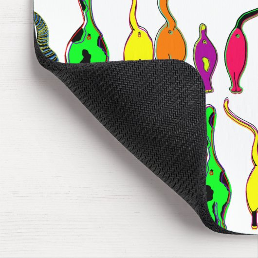 Farbenfrohe Cat Hintern Muster Mousepad (Ecke)