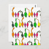 Farbenfrohe Cat Hintern Muster Postkarte (Vorne/Hinten)