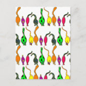 Farbenfrohe Cat Hintern Muster Postkarte (Vorderseite)