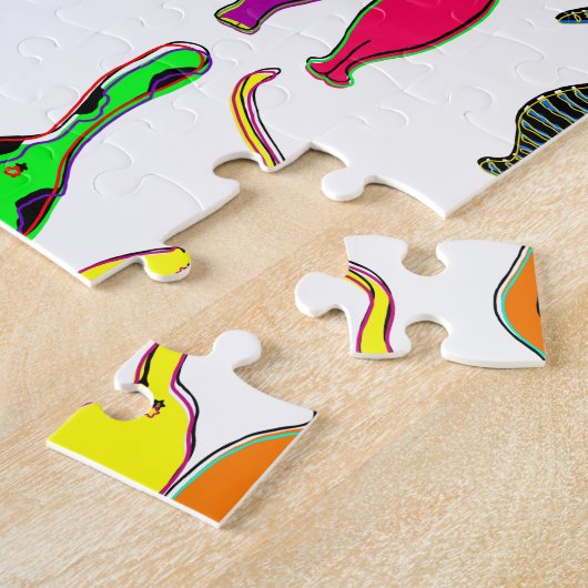 Farbenfrohe Cat Hintern Muster Puzzle (Seite)