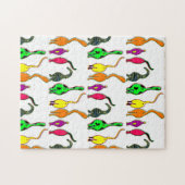 Farbenfrohe Cat Hintern Muster Puzzle (Horizontal)