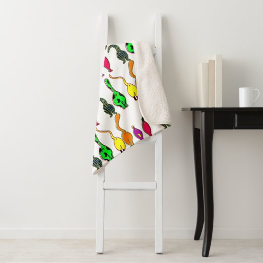 Farbenfrohe Cat Hintern Muster Sherpadecke (Beispiel)