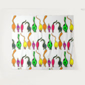 Farbenfrohe Cat Hintern Muster Wandteppich (Vorderseite (Horizontal))