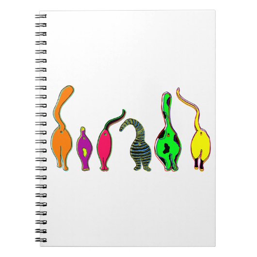 Farbenfrohe Cat Hintern Notizblock (Vorderseite)