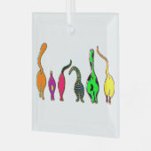 Farbenfrohe Cat Hintern Ornament Aus Glas (Vorderseite links)
