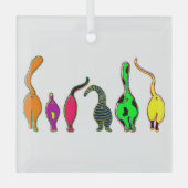 Farbenfrohe Cat Hintern Ornament Aus Glas (Vorderseite)