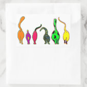 Farbenfrohe Cat Hintern Rechteckiger Aufkleber (Tasche)