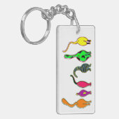 Farbenfrohe Cat Hintern Schlüsselanhänger (Vorderseite links)