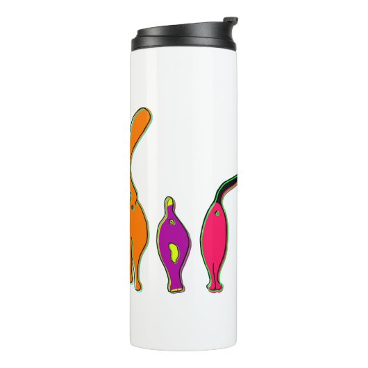 Farbenfrohe Cat Hintern Thermosbecher (Nach links gedreht)