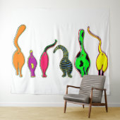 Farbenfrohe Cat Hintern Wandteppich (Beispiel (Horizontal))