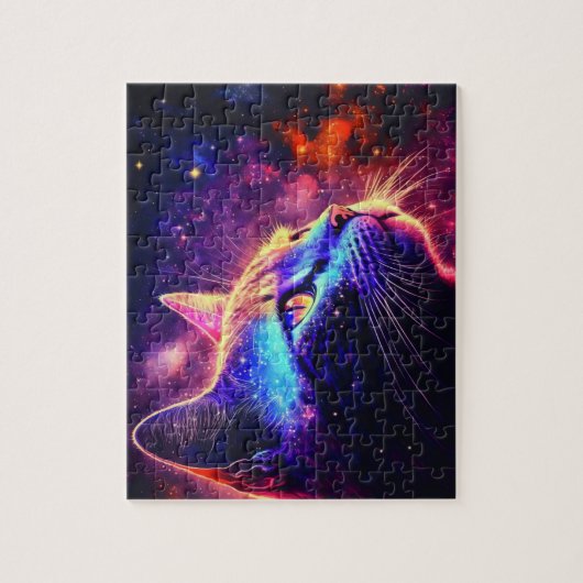 Farbenfrohe Cat Jigsaw Puzzle (Vertikal)