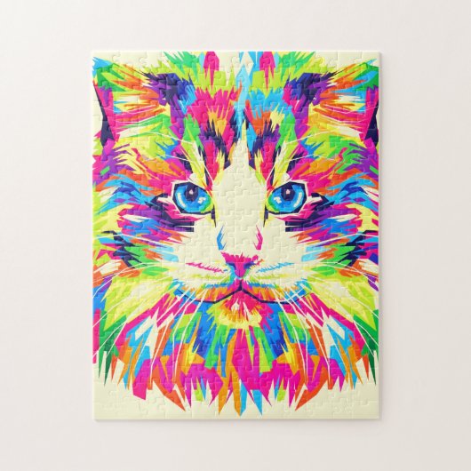 Farbenfrohe Cat Jigsaw Puzzle (Vertikal)