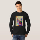 Farbenfrohe Cat Pop Art T-Shirt (Vorne ganz)