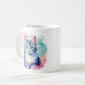 Farbenfrohe Cat-Tasse Kaffeetasse (Vorderseite Links)