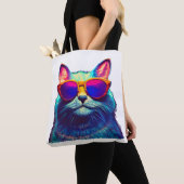 Farbenfrohe Cat Wearing-Sonnenbrille Tasche (Von Nahem)