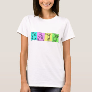 Farbenfrohe CATS im Katzen-Schriftart T-Shirt