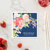 Farbenfrohe Cattails und blumenreiche Hochzeit Serviette (Beispiel)