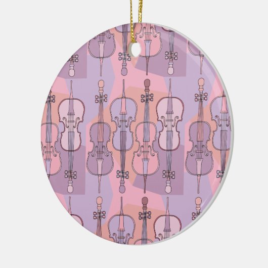 Farbenfrohe Cello Muster Keramik Ornament (Links)
