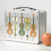 Farbenfrohe Cello Muster Metall Brotdose (Beispiel)