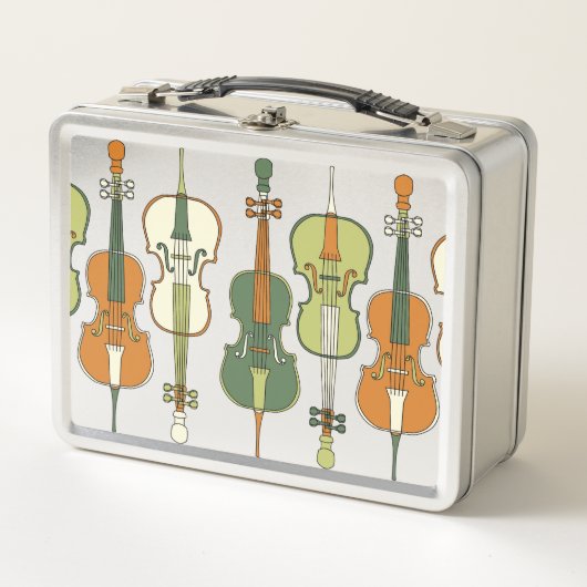 Farbenfrohe Cello Muster Metall Brotdose (Vorderseite)