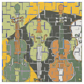 Farbenfrohe Cello Muster Stoff (Nahaufnahme)