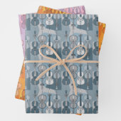 Farbenfrohe Cello Muster Wrapping Paper Sheets Geschenkpapier Set (Beispiel)
