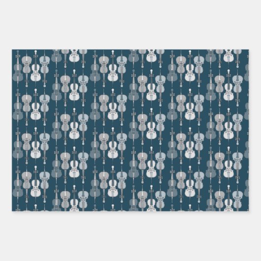 Farbenfrohe Cello Muster Wrapping Paper Sheets Geschenkpapier Set (Vorderseite 3)