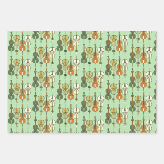 Farbenfrohe Cello Muster Wrapping Paper Sheets Geschenkpapier Set (Vorderseite 2)