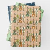 Farbenfrohe Cello Muster Wrapping Paper Sheets Geschenkpapier Set (Beispiel)