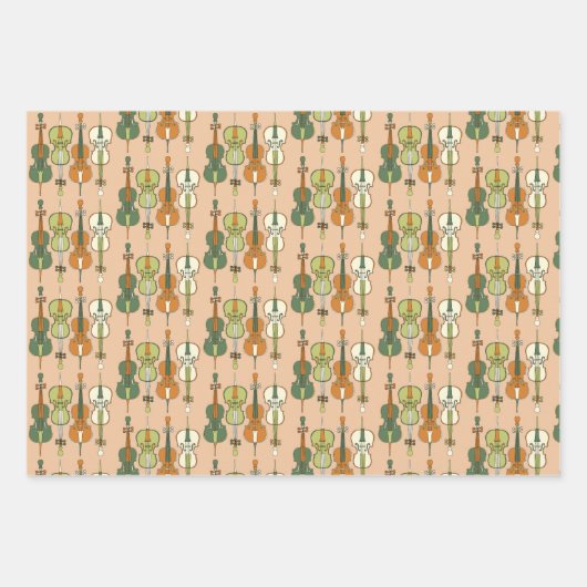 Farbenfrohe Cello Muster Wrapping Paper Sheets Geschenkpapier Set (Vorderseite)