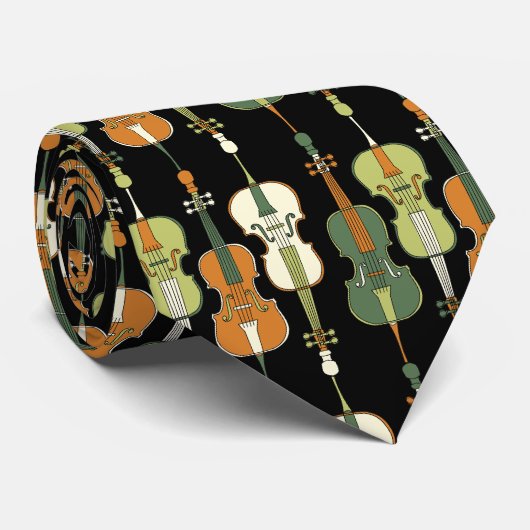 Farbenfrohe Cellos Pattern Krawatte (Gerollt)