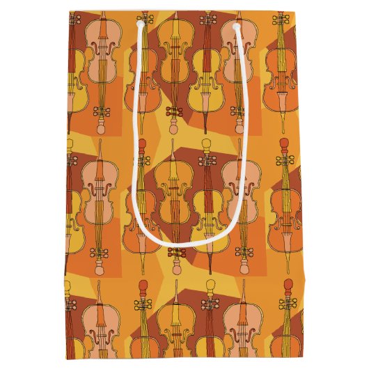 Farbenfrohe Cellos Pattern Mittlere Geschenktüte (Rückseite)