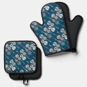 Farbenfrohe Cellos Pattern Ofenhandschuh & Topflappen-Set (Vorderseite/Rückseite)