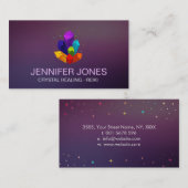 Farbenfrohe Chakra Heilkristalle Cluster Visitenkarte (Vorne/Hinten)