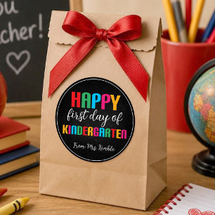 Farbenfrohe Chalk Board Kindergarten Schulsticker Runder Aufkleber