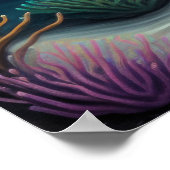 Farbenfrohe Chalk Zeichnend Rifffisch Pink II Poster (Ecke)