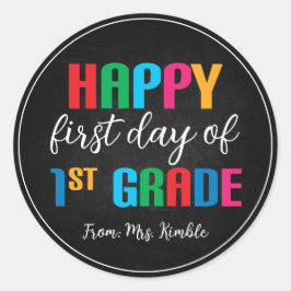 Farbenfrohe Chalkboard 1st Grade School Sticker