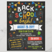 Farbenfrohe Chalkboard-Stars Zurück zur Schule Flyer (Vorne)