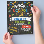 Farbenfrohe Chalkboard-Stars Zurück zur Schule Flyer (Hand)