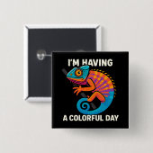 Farbenfrohe Chameleon Lizard Life Rainbow Reptil Button (Vorne & Hinten)