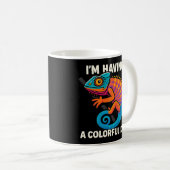 Farbenfrohe Chameleon Lizard Life Rainbow Reptil Kaffeetasse (VorderseiteRechts)