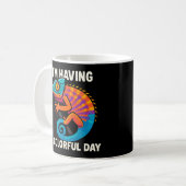 Farbenfrohe Chameleon Lizard Life Rainbow Reptil Kaffeetasse (Vorderseite Links)