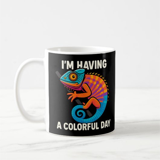 Farbenfrohe Chameleon Lizard Life Rainbow Reptil Kaffeetasse (Links)