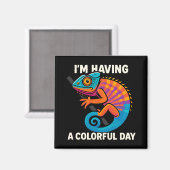 Farbenfrohe Chameleon Lizard Life Rainbow Reptil Magnet (Vorderseite/Rückseite)